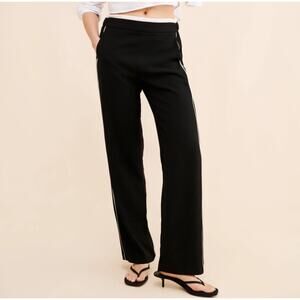 Anthropologie Maeve Pull-On Track Pants Black & White Women’s Small